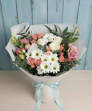 Букет цветов из:  Розы, Лизиантусы и Хризантемы #REPLACE_PRED# Рославле