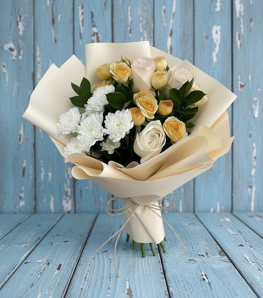 Букет цветов из: Розы и Хризантемы в Рославле