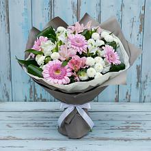 Букет цветов из:  Герберы, Альстромерии и Хризантемы #REPLACE_PRED# Рославле