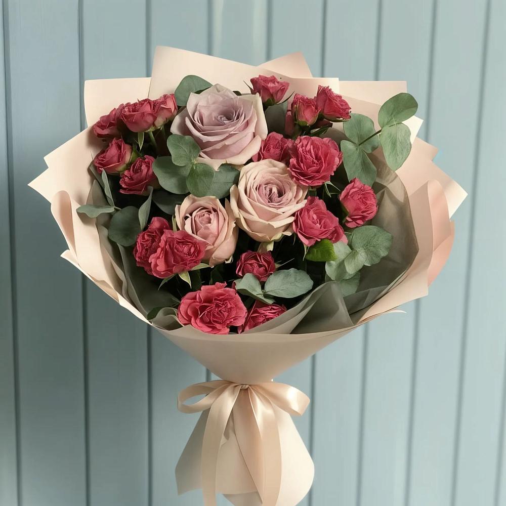 Букет цветов из: Гвоздики и Розы в Рославле
