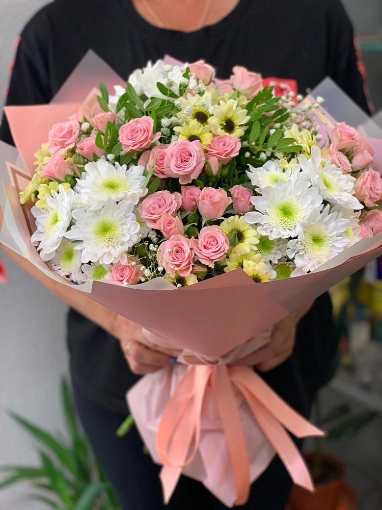 Букет цветов из: Розы и Хризантемы в Рославле