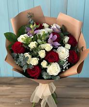 Букет цветов из:  Розы и Альстромерии в Рославле