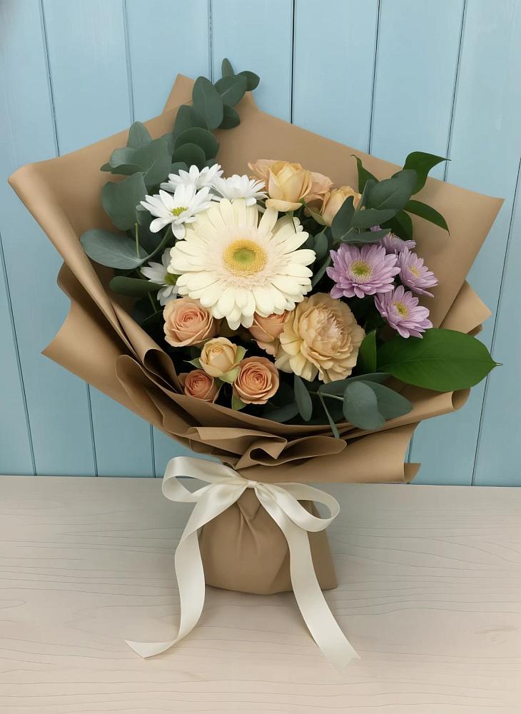 Букет цветов из: Герберы и Хризантемы в Рославле