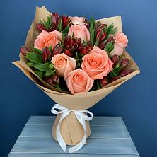 Букет цветов из:  Розы и Альстромерии в Рославле