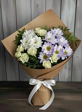 Букет цветов из:  Хризантемы и Розы в Рославле