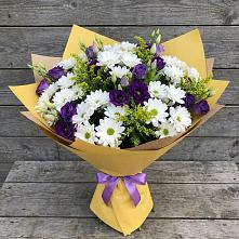 Букет цветов из:  Ирисы, Хризантемы и Ромашки #REPLACE_PRED# Рославле
