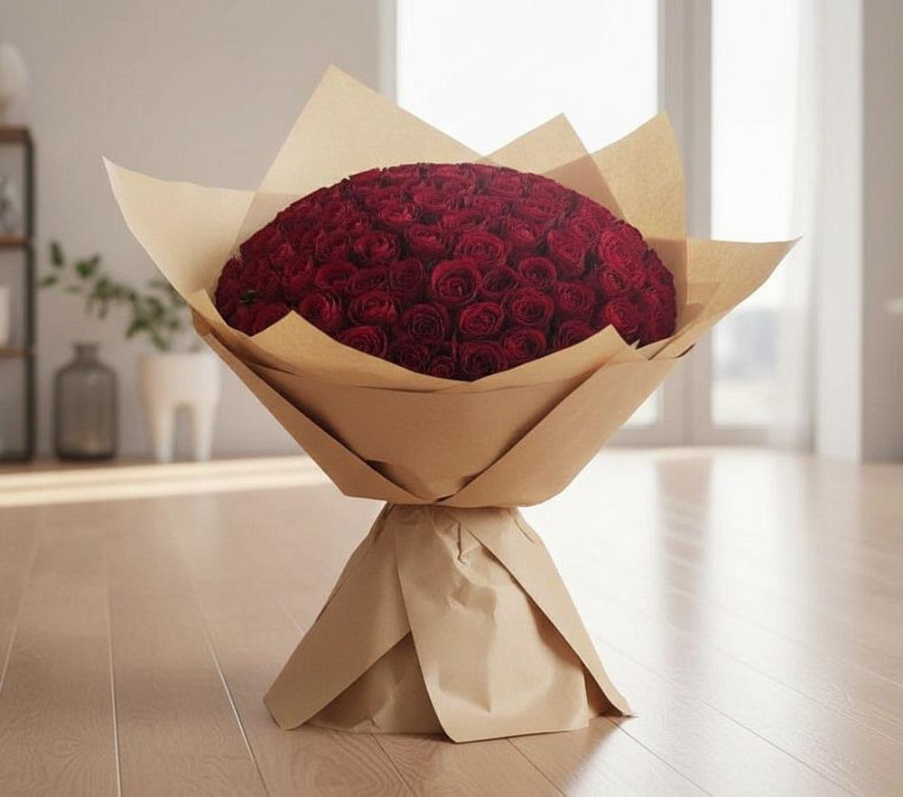 Букет 101 Красная роза в Рославле