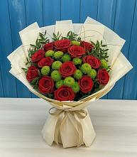 Букет цветов из:  Розы и Хризантемы в Рославле