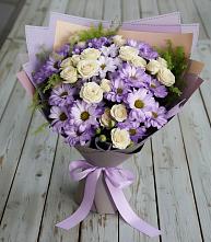 Букет цветов из:  Хризантемы и Розы в Рославле