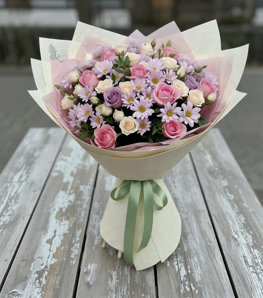 Букет цветов из: Розы и Хризантемы в Рославле